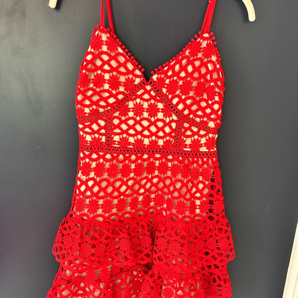 Lulu's Red Lace Dress